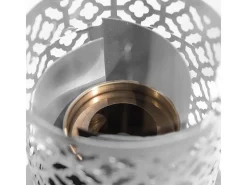 Chimenea de bioetanol blanca TOLOSA, biochimenea de sobremesa, D20 x H49,5, para interior y exterior