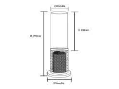 Chimenea de bioetanol blanca TOLOSA, biochimenea de sobremesa, D20 x H49,5, para interior y exterior