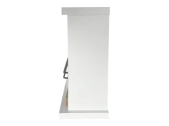 Chimenea de bioetanol de pie Stockholm en madera blanca, L75xP24xH68 cm
