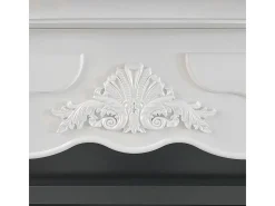 Chimenea de bioetanol de pie París en madera blanca, L123xP39xH100