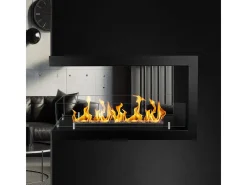 Chimenea de bioetanol empotrada Biochimenea de tres caras 3 lados 90x50 MARATEA 90