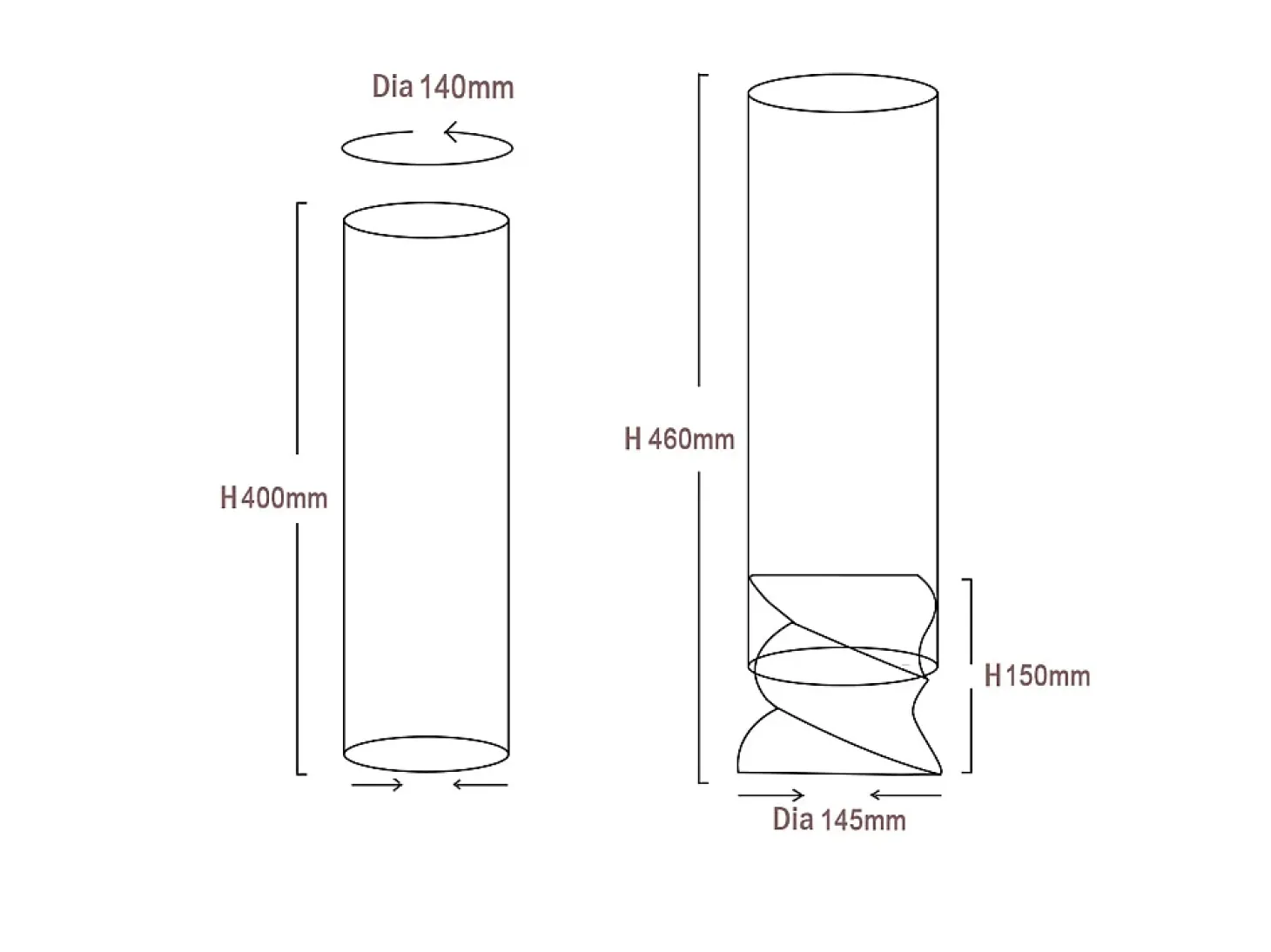 Chimenea de bioetanol NIZZA Black, biochimenea de sobremesa, D14,5 x H46,5, para interior y exterior