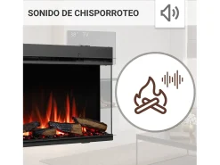 Chimenea eléctrica BALDERIA Athena smart 52 - Chimenea empotrable - Negro