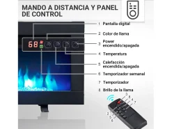 Chimenea eléctrica BALDERIA Agnes 40 - Chimenea de pie, de pared o empotrable - Negro