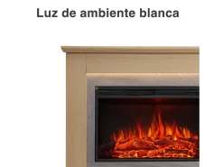 Chimenea eléctrica BALDERIA Typhon - Chimenea de pie, calefacción 2000 W - Marrón claro