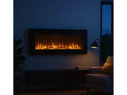 Chimenea eléctrica DALLAS chimenea de pared L127 x P 11 x H50