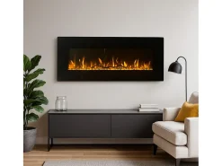 Chimenea eléctrica DALLAS chimenea de pared L127 x P 11 x H50