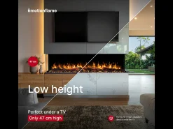 Chimenea eléctrica de 3 caras SOLIS 180 - fuego premium, empotrada - 180x30x46 cm - LED decorativa con calefacción 750/1500 W
