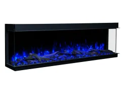 Chimenea eléctrica de 3 caras SOLIS 180 - fuego premium, empotrada - 180x30x46 cm - LED decorativa con calefacción 750/1500 W