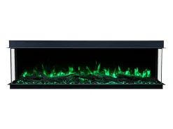 Chimenea eléctrica de 3 caras SOLIS 180 - fuego premium, empotrada - 180x30x46 cm - LED decorativa con calefacción 750/1500 W