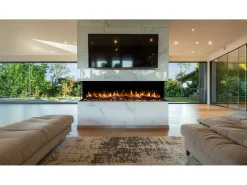 Chimenea eléctrica de 3 caras SOLIS 180 - fuego premium, empotrada - 180x30x46 cm - LED decorativa con calefacción 750/1500 W
