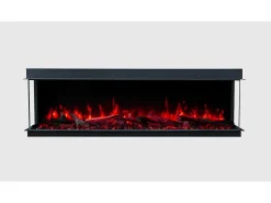 Chimenea eléctrica de 3 caras SOLIS 150 - fuego premium, empotrada - 150x30x46 cm - LED decorativa con calefacción 750/1500 W