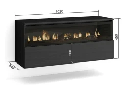 Chimenea eléctrica LED, 102x35x45cm, 1 Hueco, 1 Puerta, Chimenea eléctrica, Colgado, Suspendido, Negro