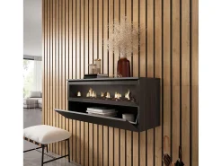 Chimenea eléctrica LED, 102x35x45cm, 1 Hueco, 1 Puerta, Chimenea eléctrica, Colgado, Suspendido, Negro