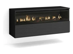 Chimenea eléctrica LED, 102x35x45cm, 1 Hueco, 1 Puerta, Chimenea eléctrica, Colgado, Suspendido, Negro