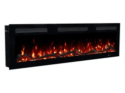 Chimenea eléctrica MONARCH 127 - fuego premium - de pared y empotrados - 127x13x35 cm - chimenea LED con calefacción 900/1800 W