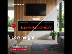 Chimenea eléctrica MONARCH 127 - fuego premium - de pared y empotrados - 127x13x35 cm - chimenea LED con calefacción 900/1800 W