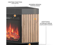 Chimenea eléctrica negro 100x73x80 lynea