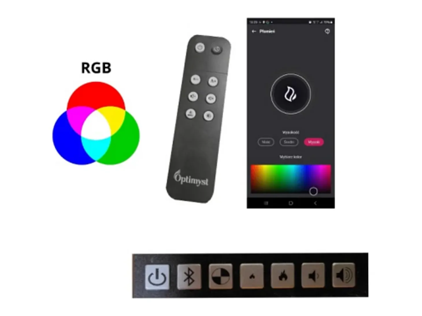 Chimenea vapor de agua empotrada Corner L800 - Llama multicolor 3D, control app, depósito 1,2 l, recarga automática - 80 cm