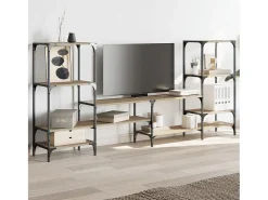 Cilyra Mueble de TV madera de ingeniería roble Sonoma 206,5x28,5x95 cm