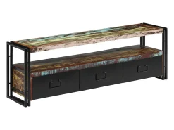 Claire-Aurore Mueble de TV madera maciza reciclada 120x30x40 cm