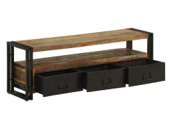 Claire-Aurore Mueble de TV madera maciza reciclada 120x30x40 cm