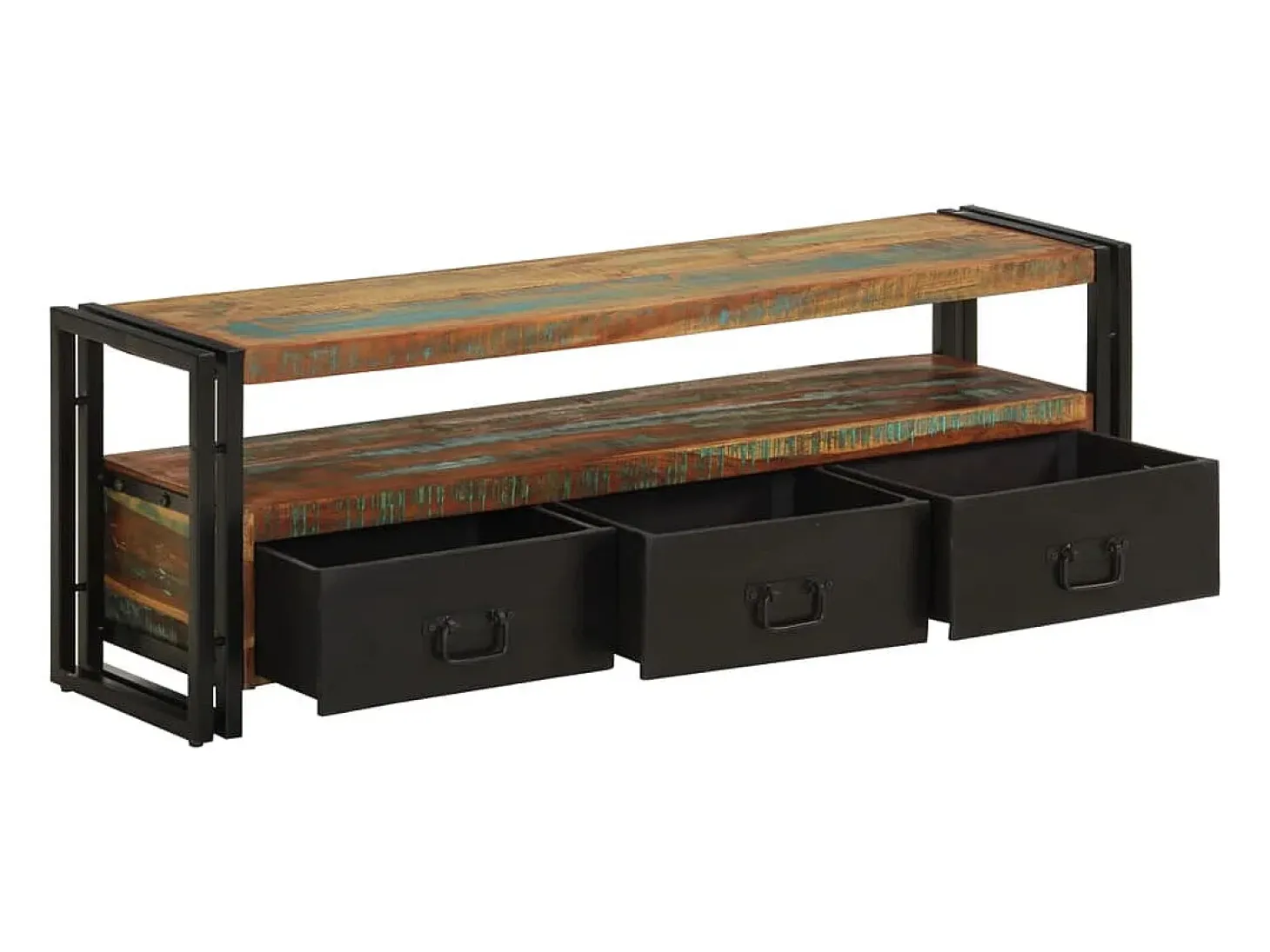 Claire-Aurore Mueble de TV madera maciza reciclada 120x30x40 cm