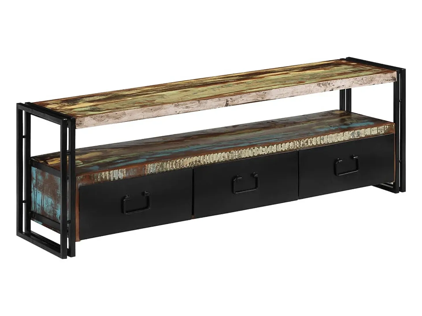 Claire-Aurore Mueble de TV madera maciza reciclada 120x30x40 cm