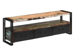 Claire-Aurore Mueble de TV madera maciza reciclada 120x30x40 cm