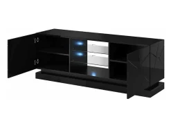 Clost 160 cm negro LED soporte de TV - Con LEDs