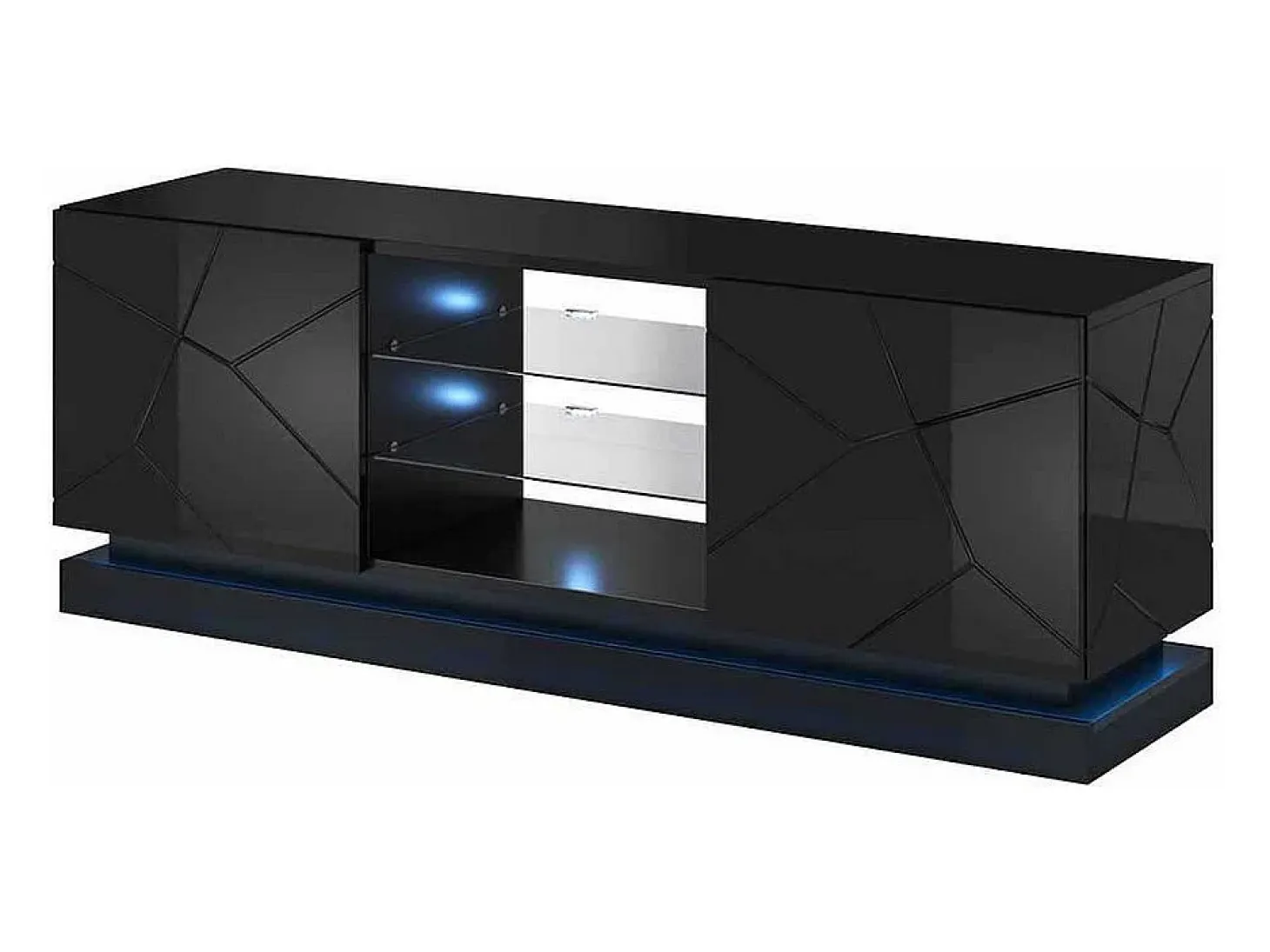 Clost 160 cm negro LED soporte de TV - Con LEDs