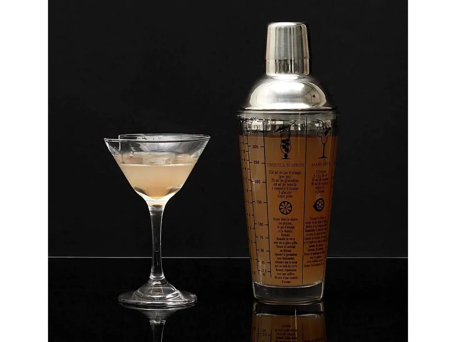Coctelera de cristal 45 cl con recetas Lounge