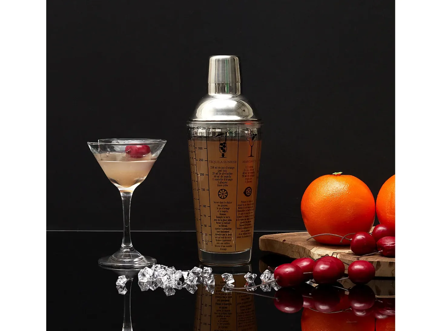 Coctelera de cristal 45 cl con recetas Lounge
