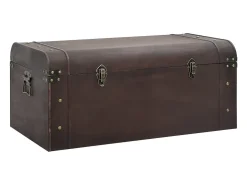 Cofre con pestillos contrachapada marrón 90x50x39,5 cm ES934260
