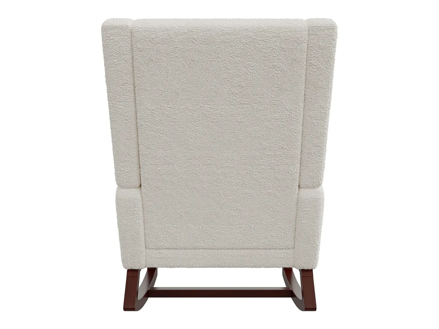 Cojín lumbar con bolsillo lateral y reposapiés, Mecedora, Patas de Madera Maciza, Beige