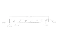 Colgador de pared de madera maciza en tono nogal de 61x5cm - KATE - DECOWOOD