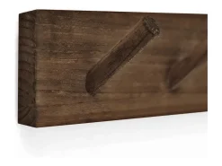 Colgador de pared de madera maciza en tono nogal de 61x5cm - KATE - DECOWOOD