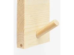 Colgador de pared de madera maciza en tono natural de 8x6cm - KATE - DECOWOOD