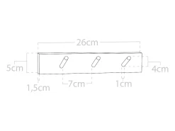 Colgador de pared de madera maciza en tono nogal de 26x5cm - KATE - DECOWOOD
