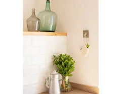Colgador de pared de madera maciza en tono verde de 8x6cm - KATE - DECOWOOD
