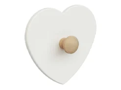 Colgador para abrigos infantiles Corazón ESSENTIEL madera - Blanco/Haya Cruda - 16 x 4,5 x 15 cm