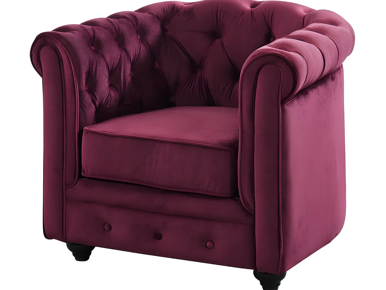 Conjunto 2 sillones terciopelo color púrpura CHESTERFIELD