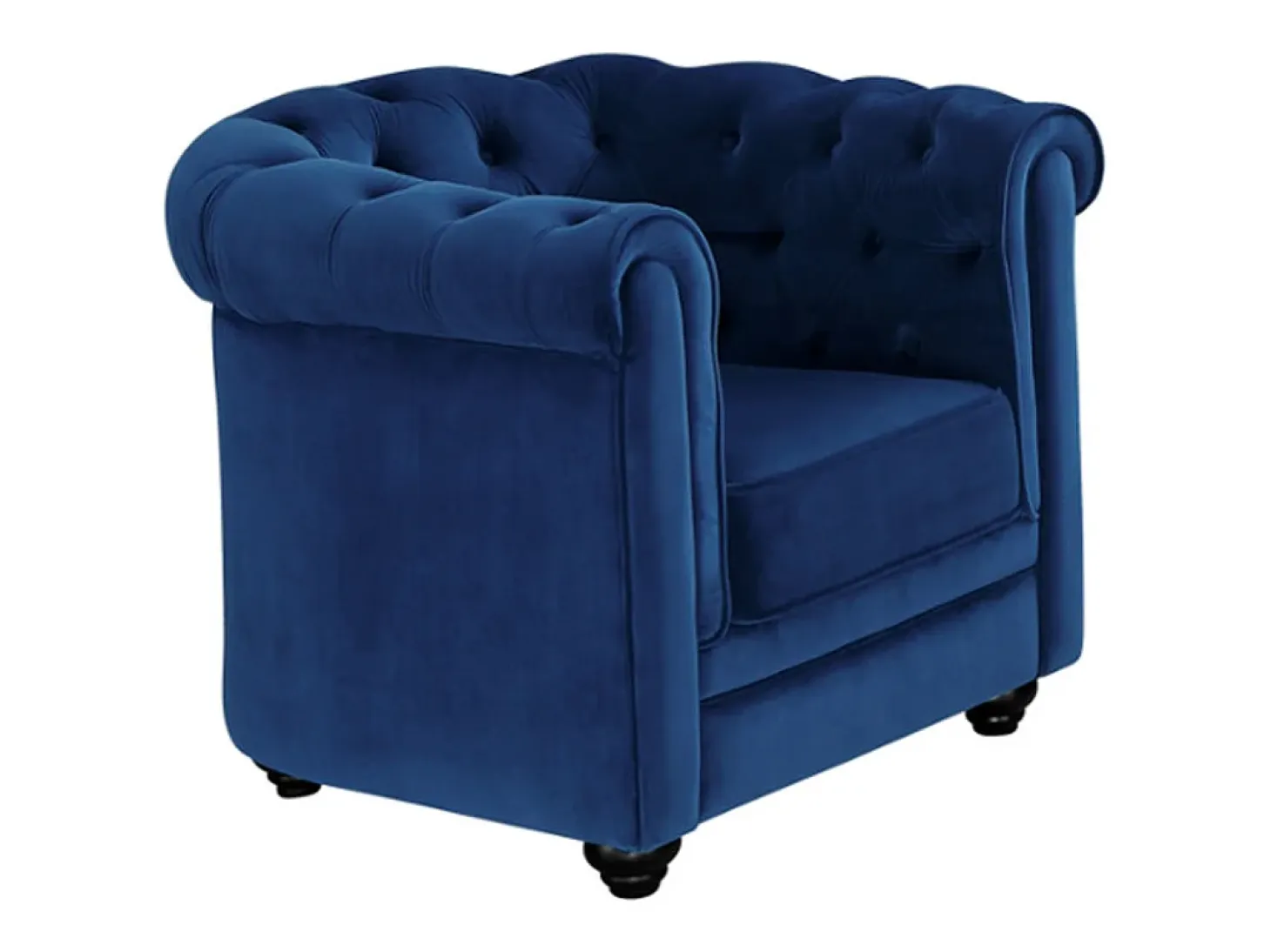 Conjunto 2 sillones terciopelo azul noche CHESTERFIELD
