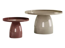 Conjunto de 2 mesas de centro metálicas - Beige y marrón brillante - FRIDANA