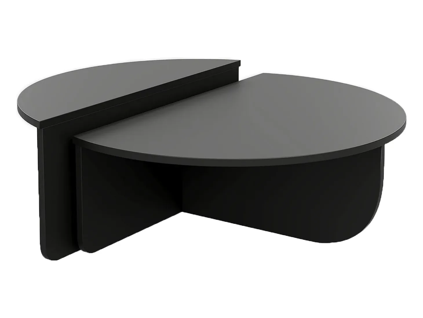 Conjunto de 2 mesas de centro nido - Color: Negro - ALOEVA