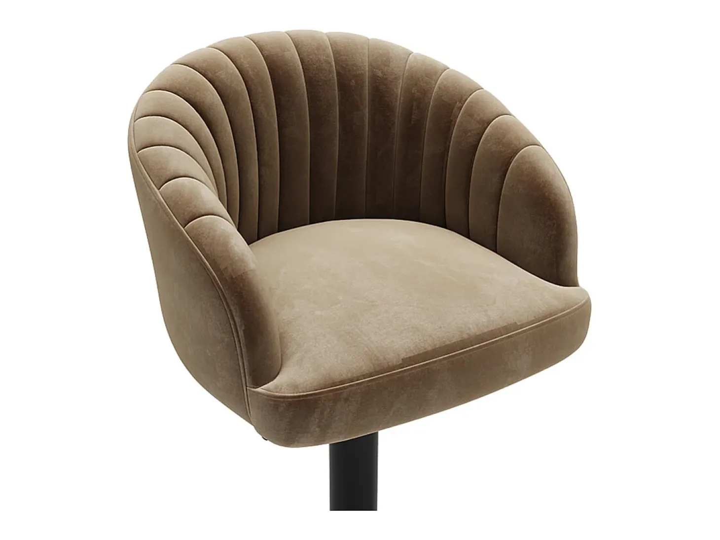 Conjunto de 2 taburetes de bar - Tela y metal - Beige - DORALIZ