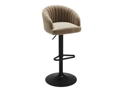 Conjunto de 2 taburetes de bar - Tela y metal - Beige - DORALIZ