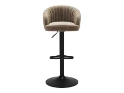 Conjunto de 2 taburetes de bar - Tela y metal - Beige - DORALIZ