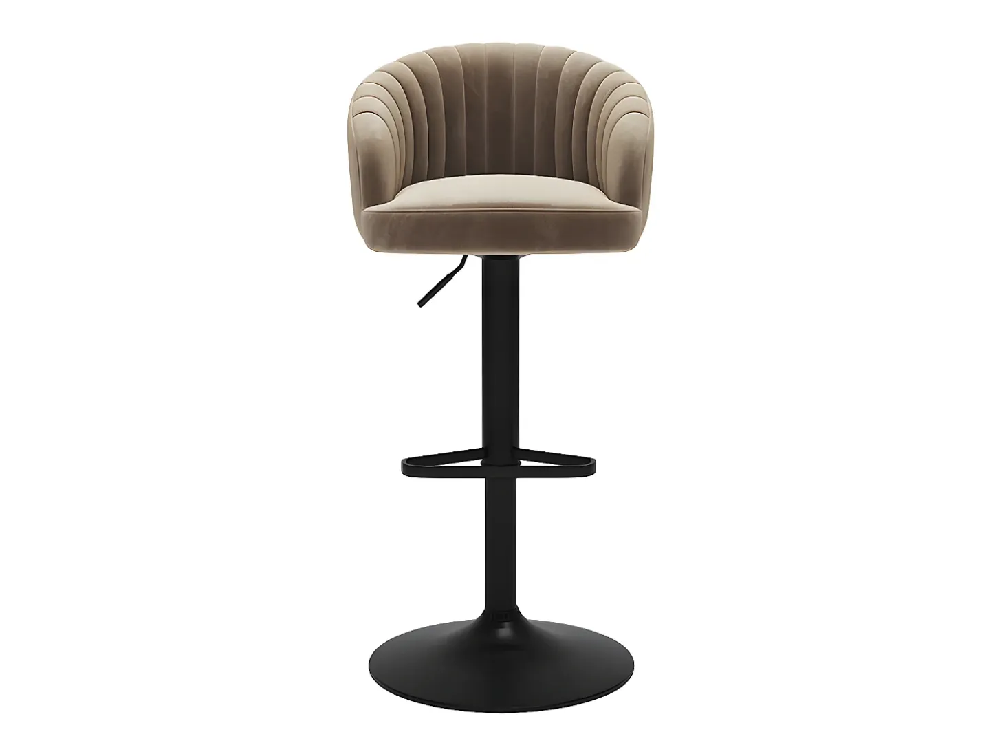 Conjunto de 2 taburetes de bar - Tela y metal - Beige - DORALIZ