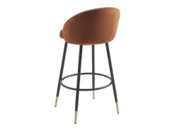 Conjunto de 2 taburetes de bar de terciopelo y metal - Terracota - ELIRAM